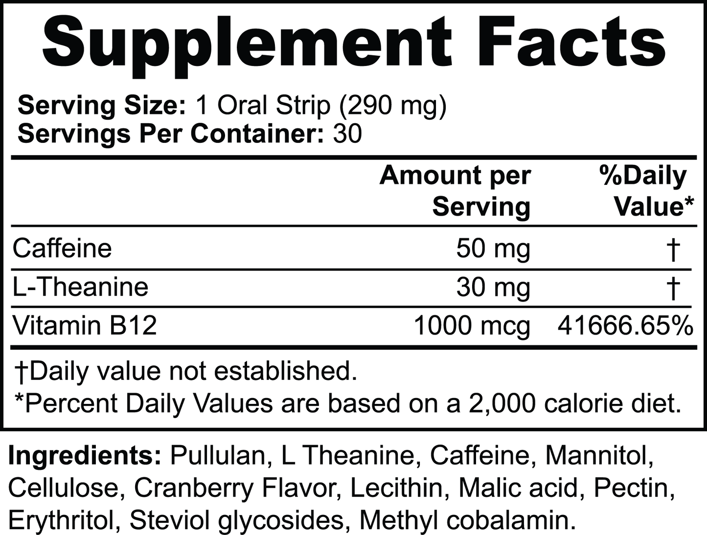 Energy Oral Strips
